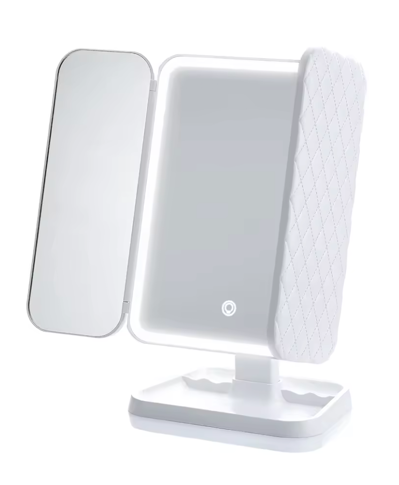 GleamFold – Foldable LED Mirror for Flawless Makeup